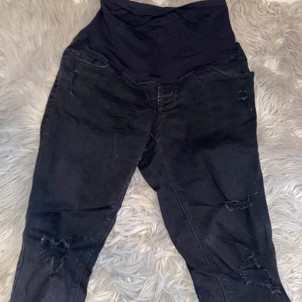 Old Navy Maternity Ripped Black Jeans